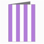 Vertical Stripes - White and Lavender Violet Greeting Cards (Pkg of 8)