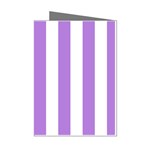 Vertical Stripes - White and Lavender Violet Mini Greeting Cards (Pkg of 8)