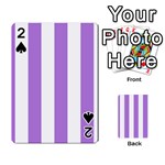 Vertical Stripes - White and Lavender Violet Playing Cards 54 Designs