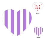 Vertical Stripes - White and Lavender Violet Playing Cards (Heart)