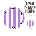 Vertical Stripes - White and Lavender Violet Playing Cards 54 (Round)