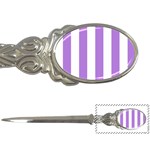 Vertical Stripes - White and Lavender Violet Letter Opener