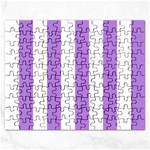 Vertical Stripes - White and Lavender Violet Jigsaw Puzzle (Rectangular)