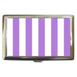 Vertical Stripes - White and Lavender Violet Cigarette Money Case
