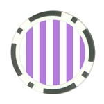 Vertical Stripes - White and Lavender Violet Poker Chip Card Guard