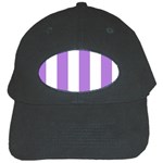 Vertical Stripes - White and Lavender Violet Black Cap