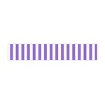 Vertical Stripes - White and Dark Pastel Purple Flano Scarf (Mini)