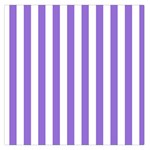 Vertical Stripes - White and Dark Pastel Purple Large Satin Scarf (Square)