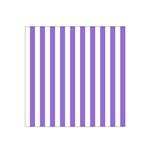 Vertical Stripes - White and Dark Pastel Purple Satin Bandana Scarf