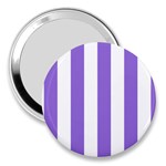 Vertical Stripes - White and Dark Pastel Purple 3  Handbag Mirror