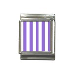Vertical Stripes - White and Dark Pastel Purple Italian Charm (13mm)