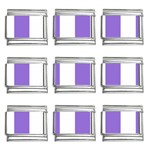 Vertical Stripes - White and Dark Pastel Purple 9mm Italian Charm (9 pack)