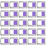 Vertical Stripes - White and Dark Pastel Purple 9mm Italian Charm (25 pack)