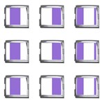 Vertical Stripes - White and Dark Pastel Purple Mega Link Italian Charm (9 pack)