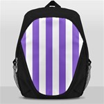 Vertical Stripes - White and Dark Pastel Purple Backpack Bag