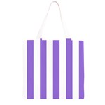 Vertical Stripes - White and Dark Pastel Purple Grocery Light Tote Bag