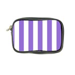 Vertical Stripes - White and Dark Pastel Purple Coin Purse