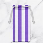 Vertical Stripes - White and Dark Pastel Purple Jewelry Bag