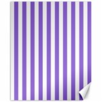 Vertical Stripes - White and Dark Pastel Purple Canvas 16  x 20 