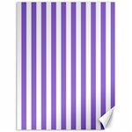 Vertical Stripes - White and Dark Pastel Purple Canvas 18  x 24 