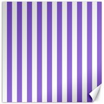Vertical Stripes - White and Dark Pastel Purple Canvas 20  x 20 