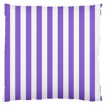 Vertical Stripes - White and Dark Pastel Purple Large Cushion Case (One Side)