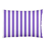 Vertical Stripes - White and Dark Pastel Purple Pillow Case (One Side)