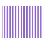 Vertical Stripes - White and Dark Pastel Purple Double Sided Flano Blanket (Large)