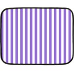 Vertical Stripes - White and Dark Pastel Purple Double Sided Fleece Blanket (Mini)