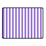 Vertical Stripes - White and Dark Pastel Purple Fleece Blanket (Small) (One Side)