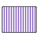 Vertical Stripes - White and Dark Pastel Purple Double Sided Fleece Blanket (Small) (Two Sides)