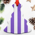 Vertical Stripes - White and Dark Pastel Purple Ornament (Christmas Tree)