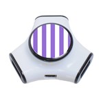 Vertical Stripes - White and Dark Pastel Purple Portable USB Hub (One Side)