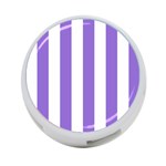 Vertical Stripes - White and Dark Pastel Purple 4-Port USB Hub (One Side)