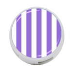 Vertical Stripes - White and Dark Pastel Purple 4-Port USB Hub (Two Sides)