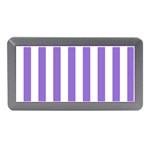 Vertical Stripes - White and Dark Pastel Purple Memory Card Reader (Mini)