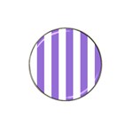 Vertical Stripes - White and Dark Pastel Purple Hat Clip Ball Marker (10 pack)