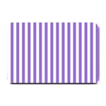 Vertical Stripes - White and Dark Pastel Purple Small Doormat