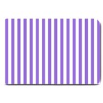 Vertical Stripes - White and Dark Pastel Purple Large Doormat