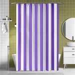 Vertical Stripes - White and Dark Pastel Purple Shower Curtain 48  x 72  (Small)