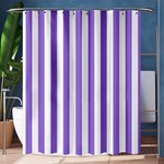 Vertical Stripes - White and Dark Pastel Purple Shower Curtain 60  x 72  (Medium)