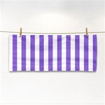 Vertical Stripes - White and Dark Pastel Purple Hand Towel