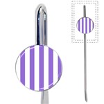Vertical Stripes - White and Dark Pastel Purple Book Mark