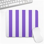 Vertical Stripes - White and Dark Pastel Purple Large Mousepad