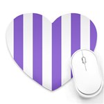 Vertical Stripes - White and Dark Pastel Purple Heart Mousepad