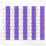 Vertical Stripes - White and Dark Pastel Purple Jigsaw Puzzle (Rectangular)