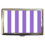 Vertical Stripes - White and Dark Pastel Purple Cigarette Money Case