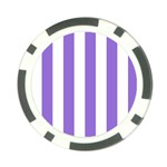 Vertical Stripes - White and Dark Pastel Purple Poker Chip Card Guard (10 pack)