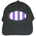 Vertical Stripes - White and Dark Pastel Purple Black Cap