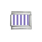 Vertical Stripes - White and Ube Violet Italian Charm (9mm)